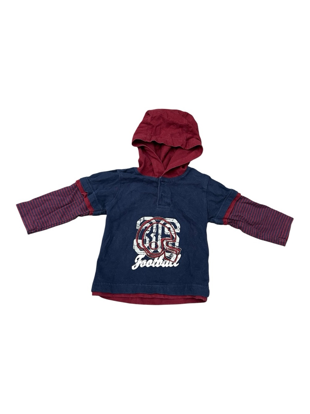 Carters Football Baby Boy Long Sleeve Hoodie Size 12 Months